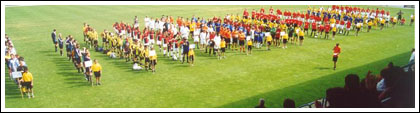 Sixteen impressive starting line-ups battle through the opening ceremony.