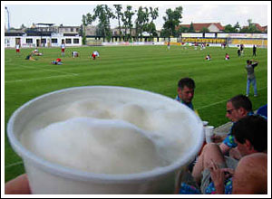 The English players warm up for the Final.