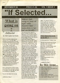 The front cover of the second issue of "If Selected..." from November 1993