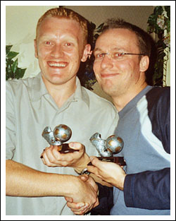 A pair of Golden Boots: nothing could separate Taylor and Hoyland in the scoring stakes.