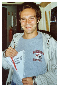 Sandric Loriot arrives just before the final whistle to collect his award.