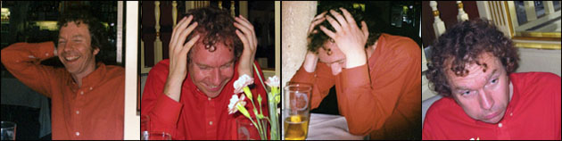 Reevaldo goes through the emotions on the big night. Either that or he is practising for his next fashion shoot.