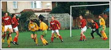 Hatton rises like a salmon to bullet a header inches over the bar.