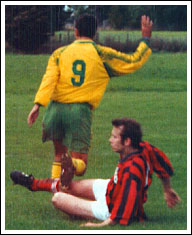 Hatton personifies the new-found meanness of the Logica back-line [Photo:IzzaPix]