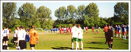 A minor bug in the fixture software had all teams playing their first game simultaneously on the same pitch.